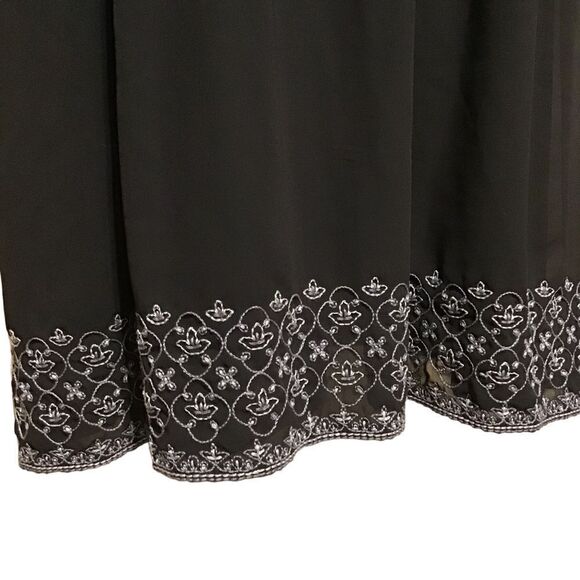 Time and Tru Black Boho Embroidered Dress L 12-14 - Picture 4 of 10